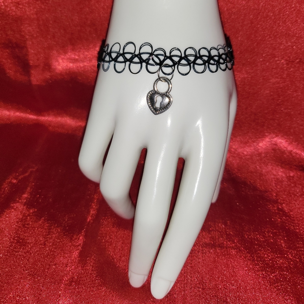 Heart locket charm bracelet
